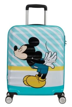 American Tourister Wavebreaker Disney Spinner 55 / 20 Disney Trolley Mickey Blue Kiss