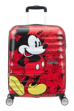 American Tourister Wavebreaker Disney Spinner 55 / 20 Disney Trolley Mickey Comics Red
