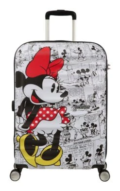 American Tourister Wavebreaker Disney Spinner 67 / 24 Disney Trolley Minnie Comics White