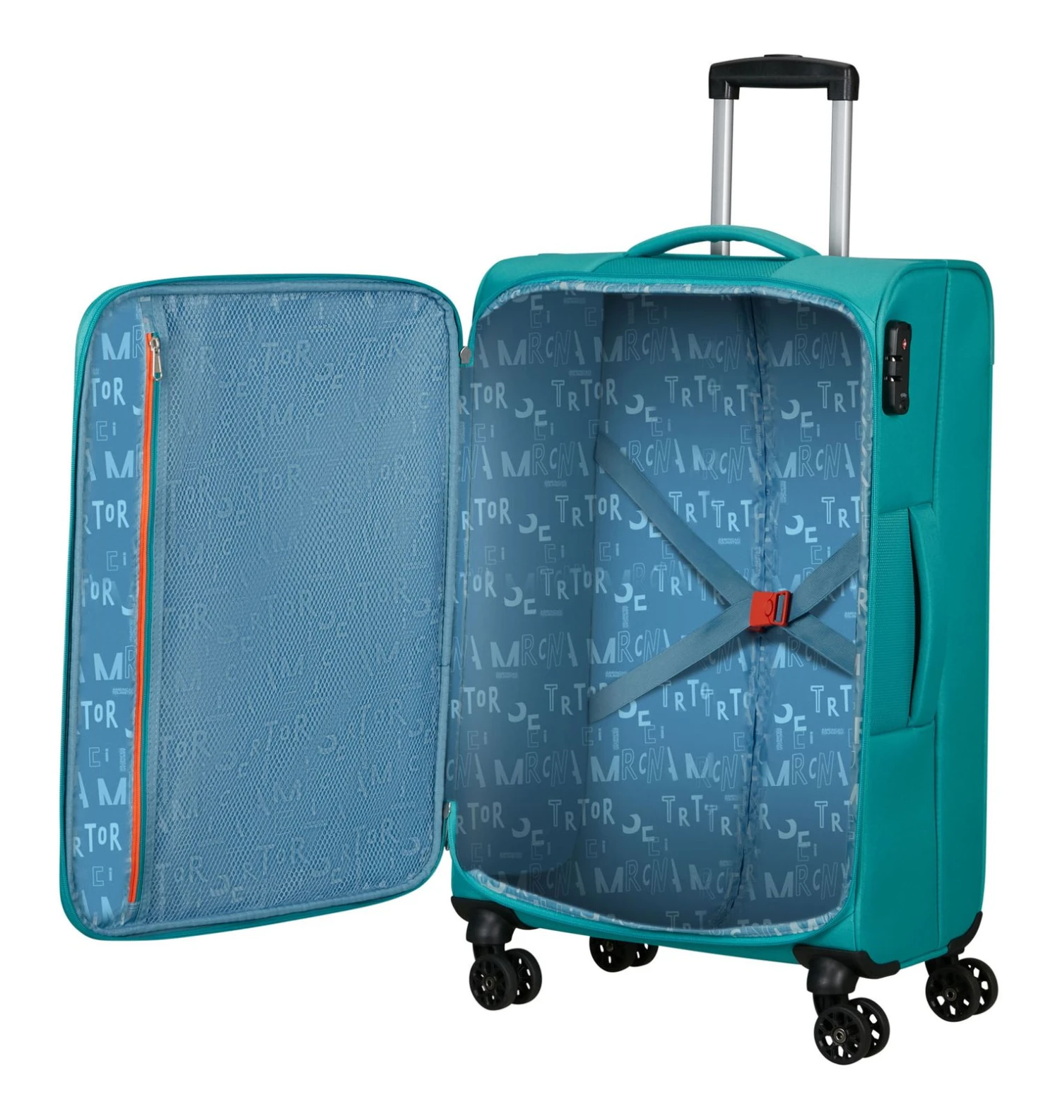 American Tourister Sea Seeker Spinner 68 / 25 TSA Trolley Aqua Green – Bild 6