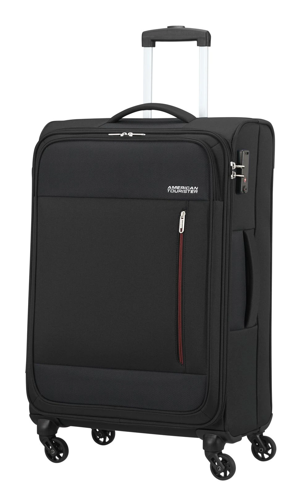 American Tourister Heat Wave Spinner 68 / 25 TSA Trolley Jet Black – Bild 2