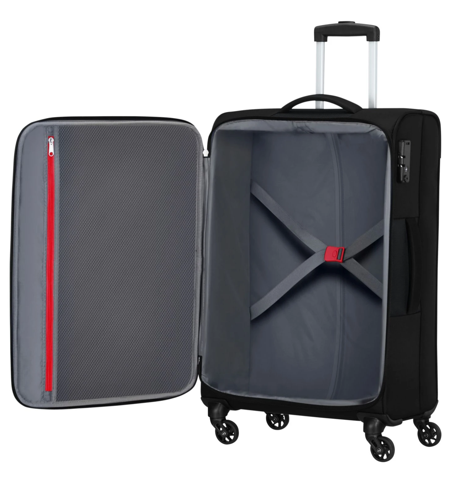 American Tourister Heat Wave Spinner 68 / 25 TSA Trolley Jet Black – Bild 6