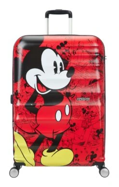 American Tourister Wavebreaker Disney Spinner 77 / 28 Disney Trolley Mickey Comics Red