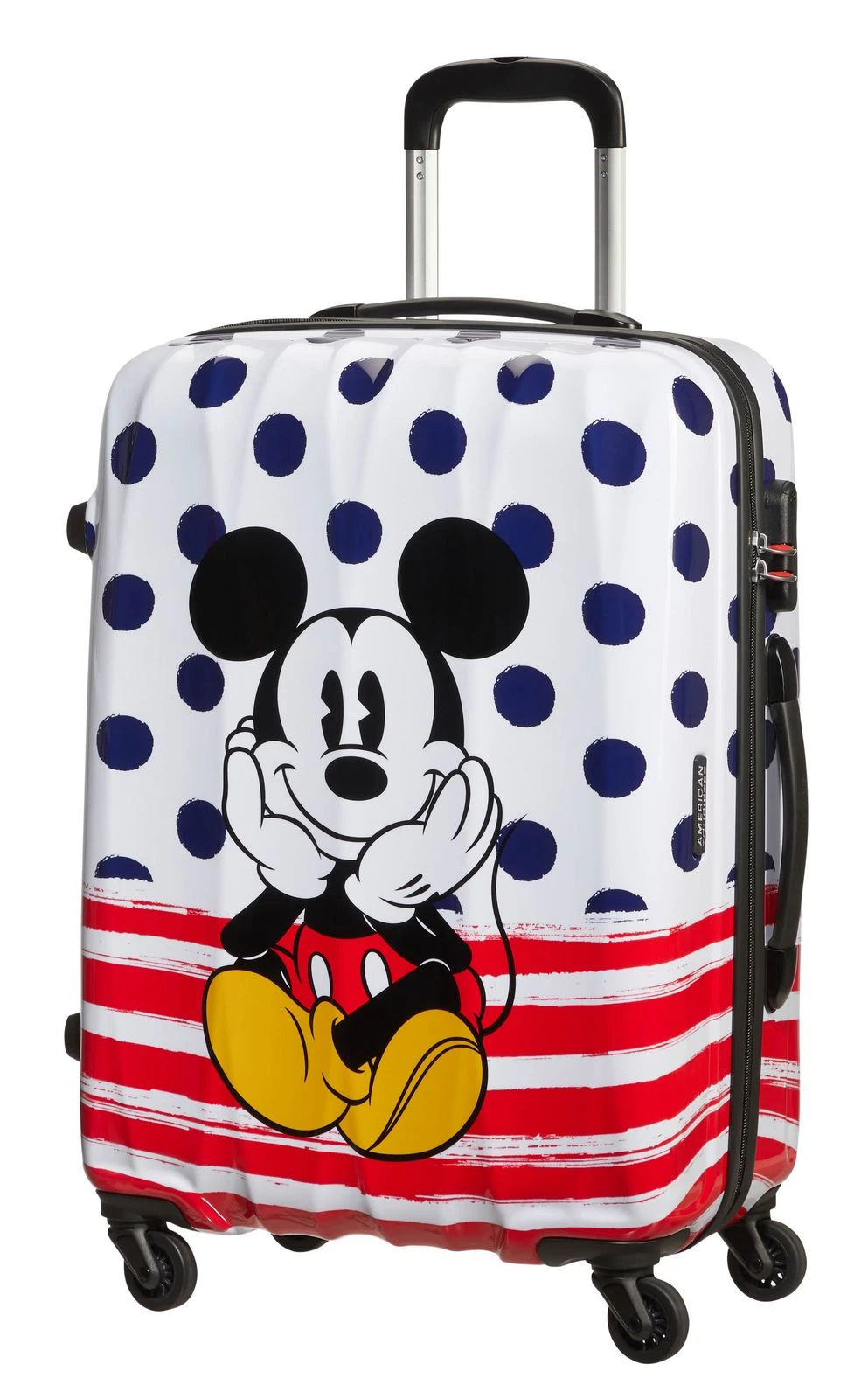 American Tourister Disney Legends Spinner 65 / 24 Alfatwist Trolley Mickey Blue Dots – Bild 2