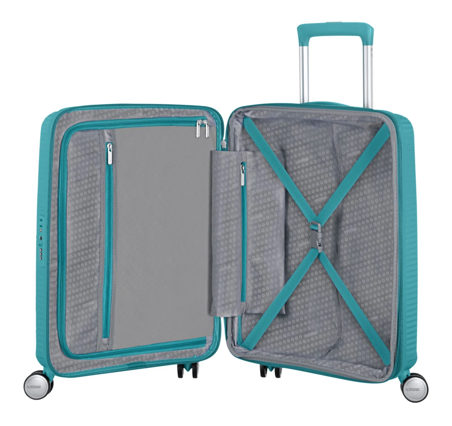 American Tourister Soundbox Spinner 55 / 20 TSA EXP Trolley Turquoise Tonic – Bild 5