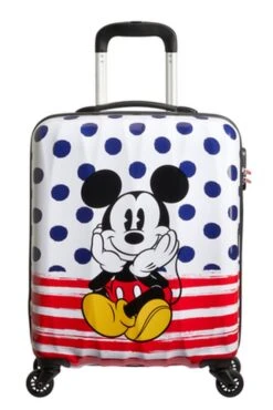American Tourister Disney Legends Spinner 55/20 Alfatwist 2.0 Take Me Away Mickey Blue Dots