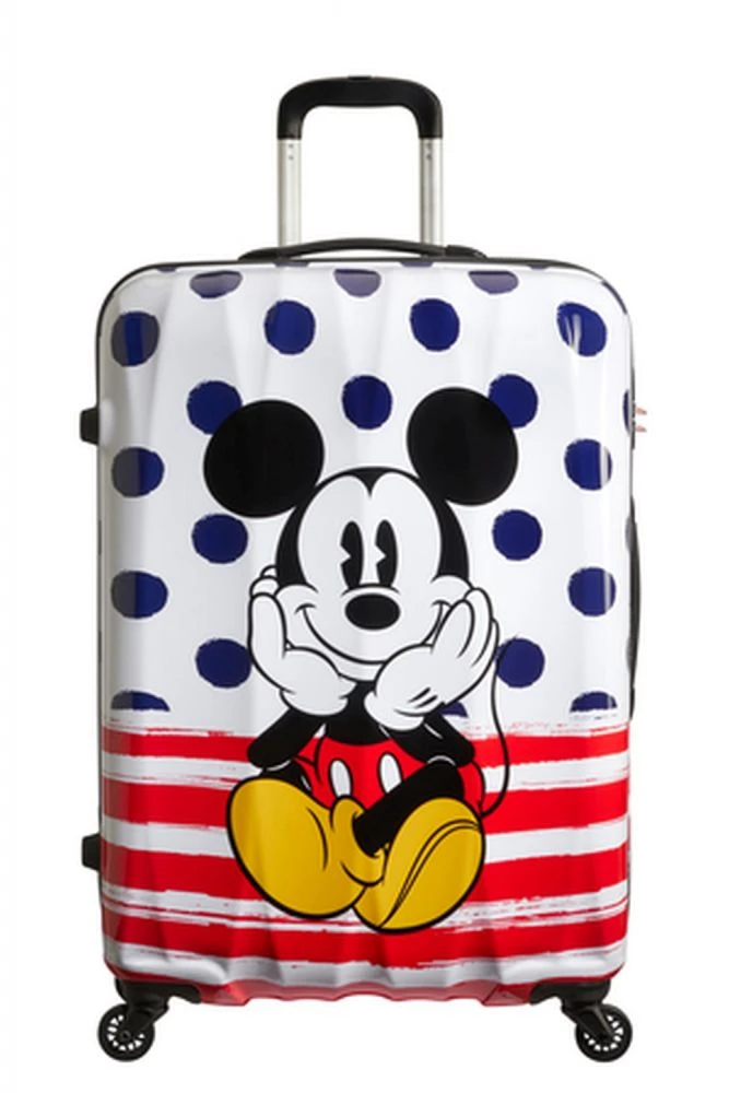 American Tourister Disney Legends Spinner 75 Alfatwist Mickey Blue Dots